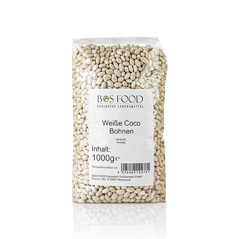 Cocobohnen, weiß und sehr klein, getrocknet, 1 kg