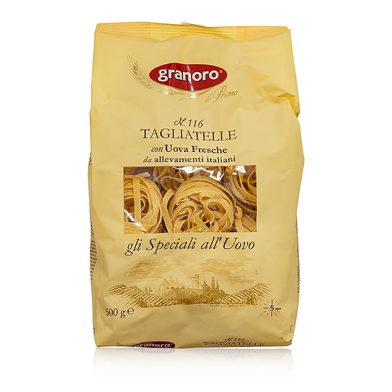 Granoro Tagliatelle all'uovo, 6 mm, nidi di pasta a nastro, n. 116, 500 g