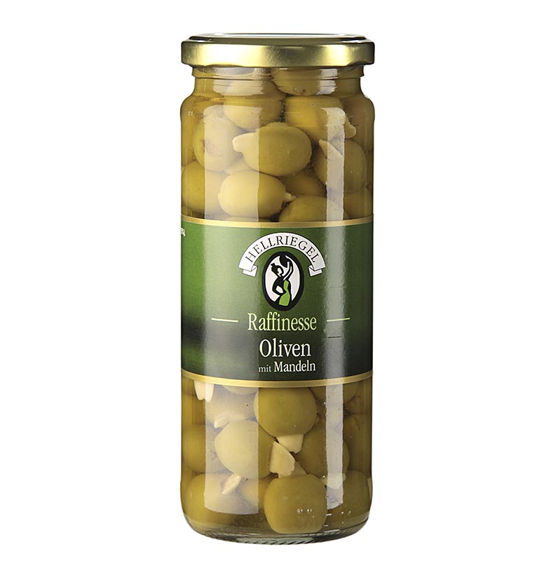 Hellriegel - Olive verdi, snocciolate, con mandorle, in salamoia, 440 g