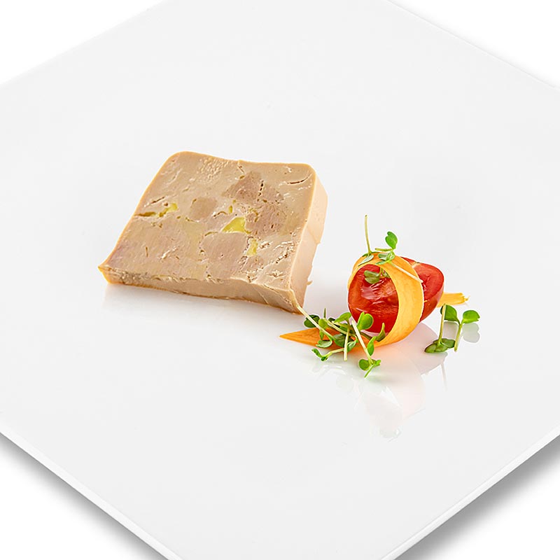 Blocco di fegato d'anatra con pezzetti, forma trapezoidale, semiconserva, Foie Gras, Rougié, 180 g