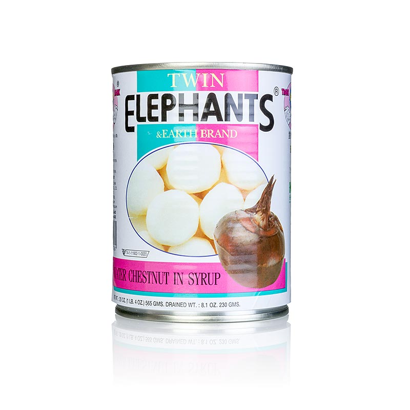 Castagne d'acqua, sbucciate, sciroppate, 565 g