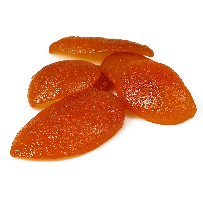 Orangeat, scorza d'arancia candita, tagliata in quarti, Corsiglia Facor, 2,5 kg