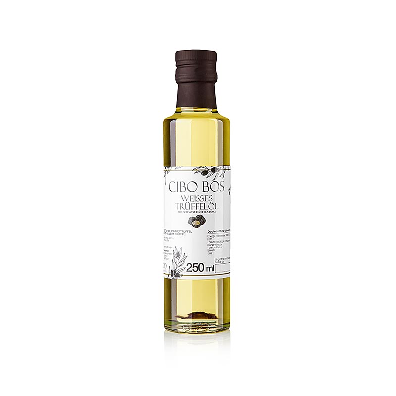 CIBO BOS Natives Olivenöl Extra mit weißem Trüffelgeschmack (Trüffelöl), 250 ml