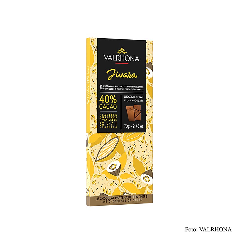 Valrhona Jivara - Chocolat au lait, 40 % Cacao, 70 g