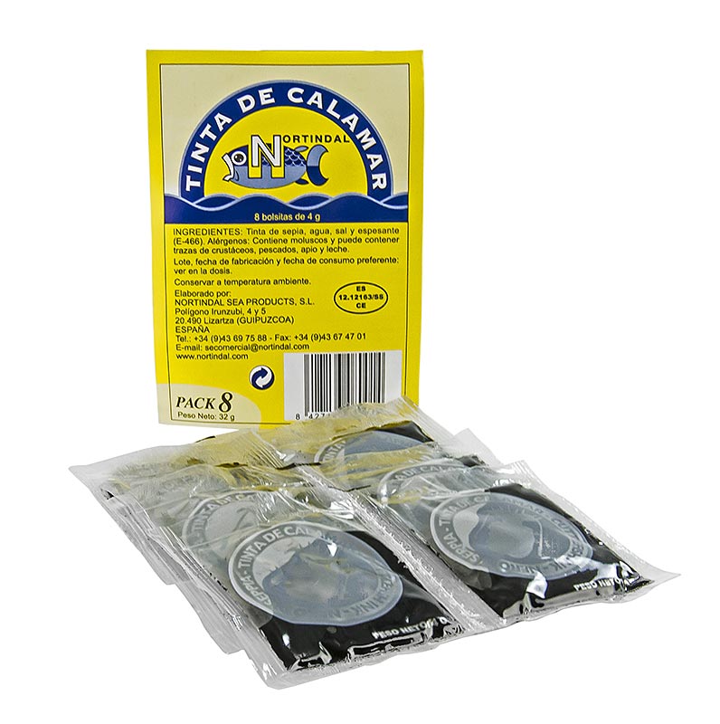 NORTINDAL SEA PRODUCTS - Colore di calamaro, liquido, in bustine monodose, 32 g, 8 x 4 g