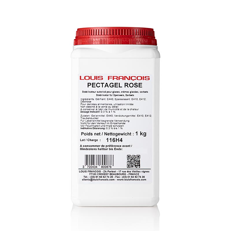 Louis Francois - Pektin - Pectagel Rose, Gelier-/Verdickungsmittel für Eis und Sorbet, 1 kg