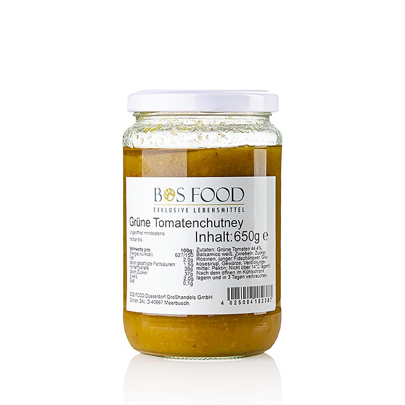 Chutney di pomodori verdi, con aceto balsamico bianco, 650 g