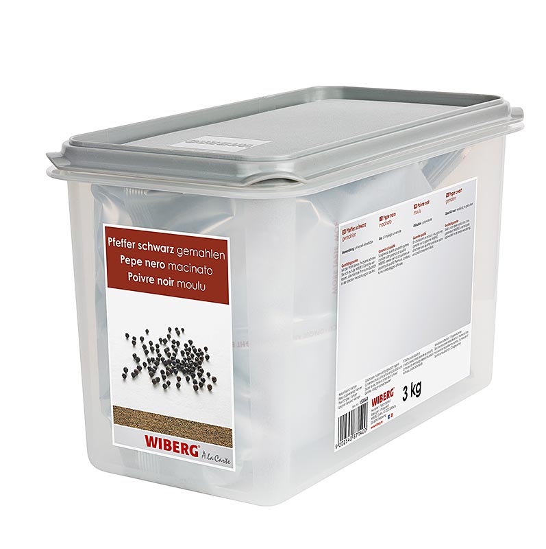 Wiberg Pfeffer schwarz, gemahlen, 3 kg | Salz, Pfeffer, Gewürze, Aromen,Trockengemüse | thungourmet