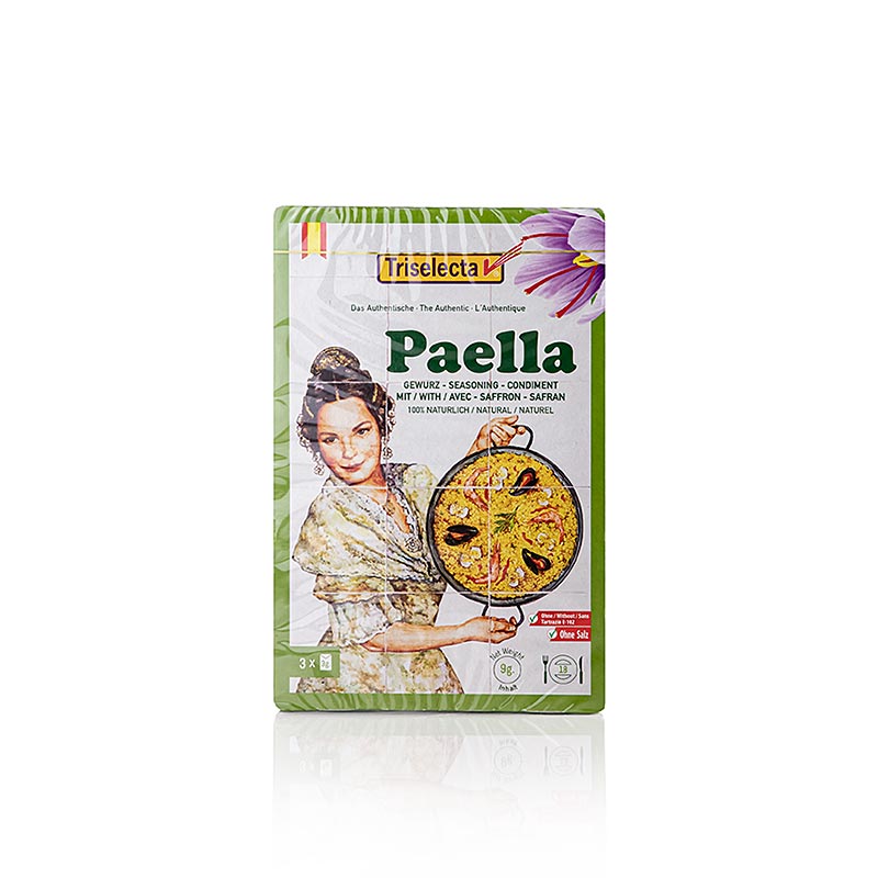 Triselecta - Miscela di spezie per paella, con vero zafferano, 3x3 g, 9 g