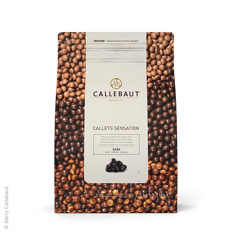 Callets Sensation Dark, perles de chocolat noir, 51 % Cacao, Callebaut, 2,5 kg