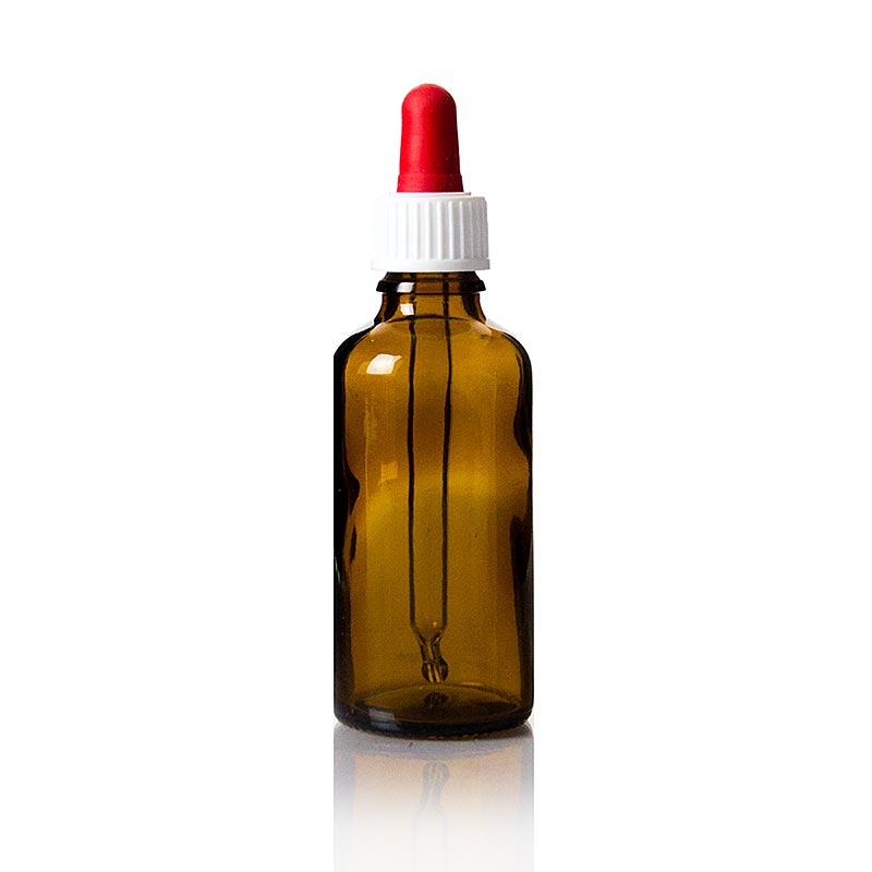 Flacon à pipette, brun, avec pipette, 50ml, 1 pc