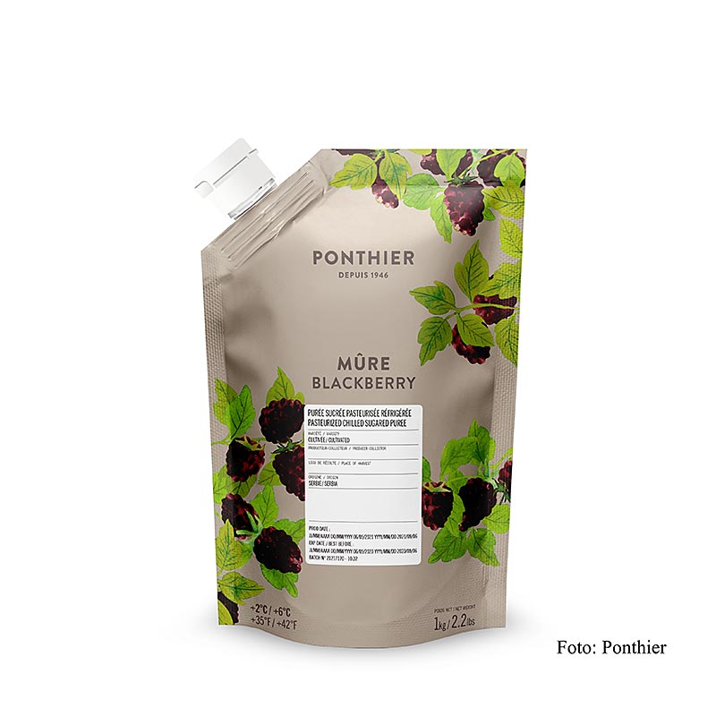 Ponthier - Purée - Mûre, avec du sucre, 1 kg