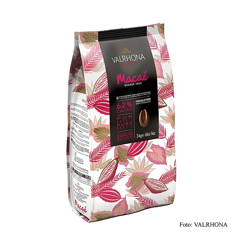 Valrhona Macae « Grand Cru », couverture noire, callets, 62 % Cacao, Brésil, 3 kg