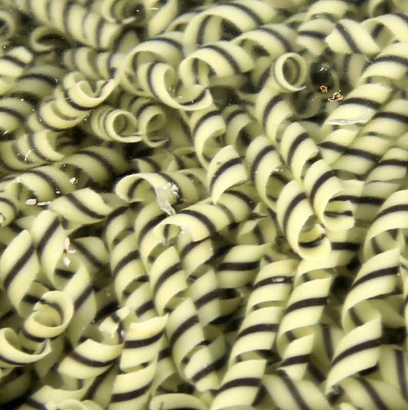 Dobla - Deko-Aufleger "Tornado" - Lockenform, weiße/dunkle Schokolade, ca. 10x62mm, 800 g