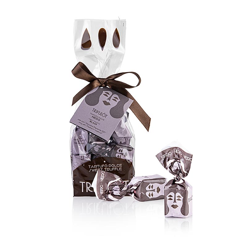 Tartuflanghe Trüffelpralinen "trifulòt", dunkle Schokolade, ca. 14g, schwarz, 20