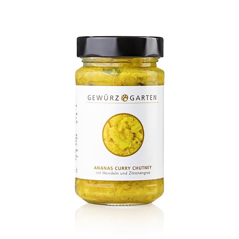 Gewürzgarten Ananas Curry Chutney, mit Mandeln, Holunderblüte und Zitronengras, 225 ml