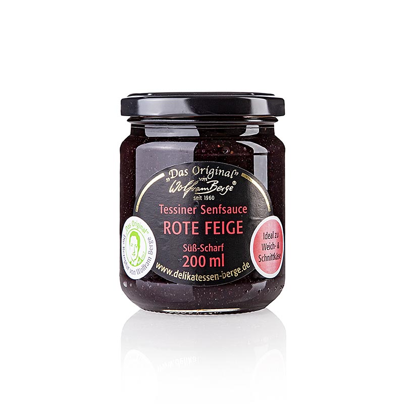 Moutarde originale tessinoise aux figues rouges et à la moutarde, Wolfram Berge, 200 ml