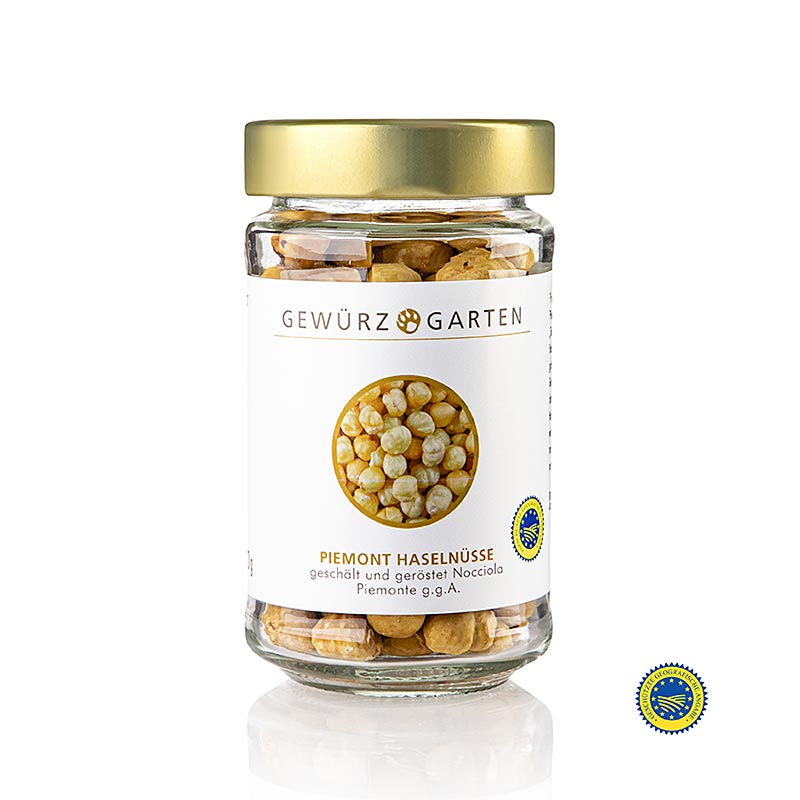 Noisettes du Piémont IGP Gewürzgarten , entières, décortiquées et grillées, 14mm, 110 g