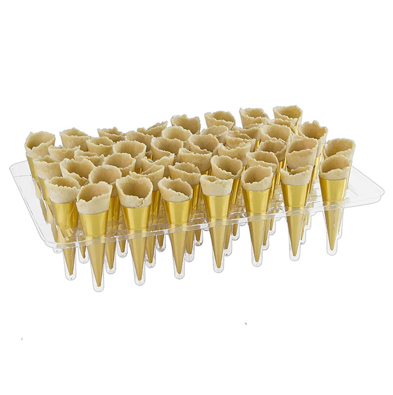 Mini-cornets or, neutre, ø 2,5x7,5cm, 1,3 kg, 180 pcs