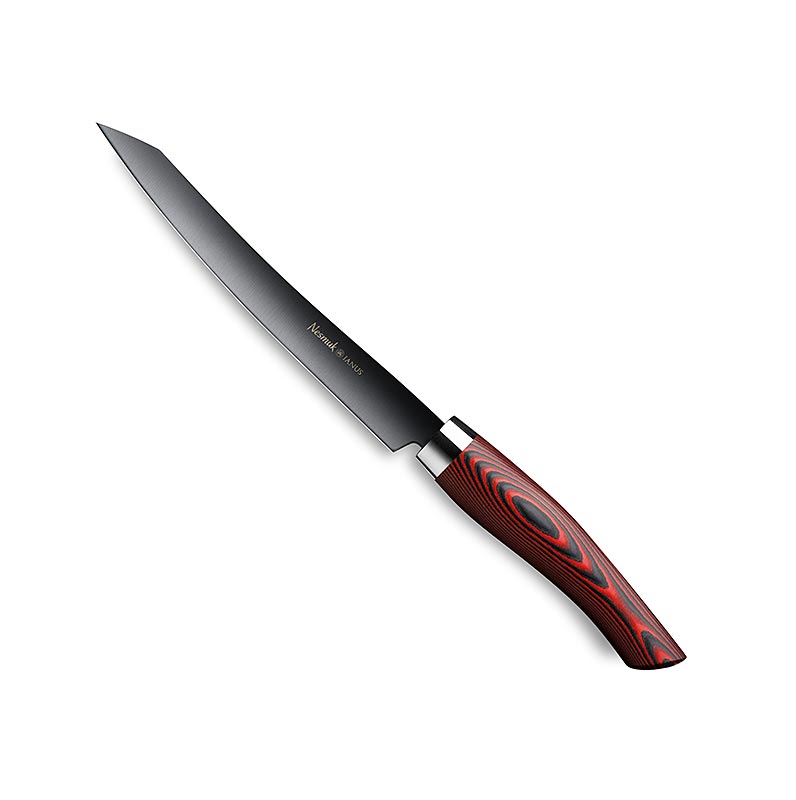 Nesmuk Janus 5.0 Slicer, 160 mm, ghiera in acciaio inossidabile, manico in micarta rossa, 1 pz.
