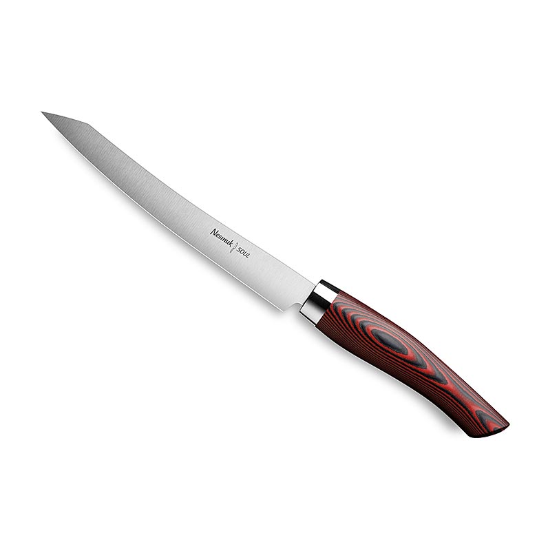 Nesmuk Soul 3.0 Slicer, 160 mm, ghiera in acciaio inossidabile, manico in micarta rossa, 1 pz.