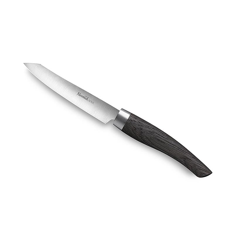 Couteau d'office/à éplucher Nesmuk Soul 3.0, 90 mm, virole en acier inoxydable, manche en chêne des marais, 1 pièce