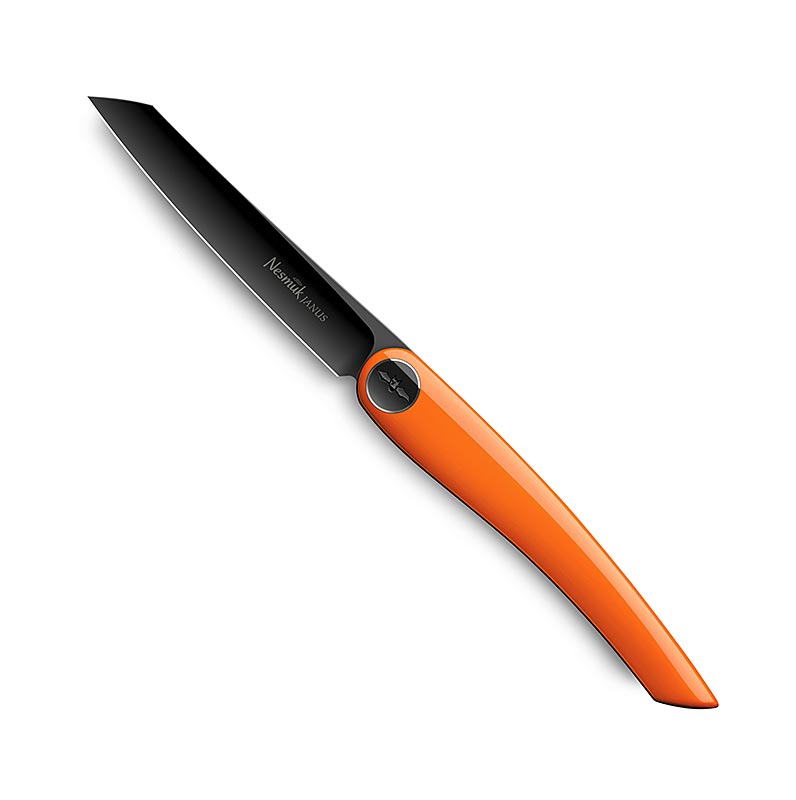 Couteau pliant Nesmuk Janus (Folder), 202 mm (115 mm fermé), finition laquée orange, 1 pièce