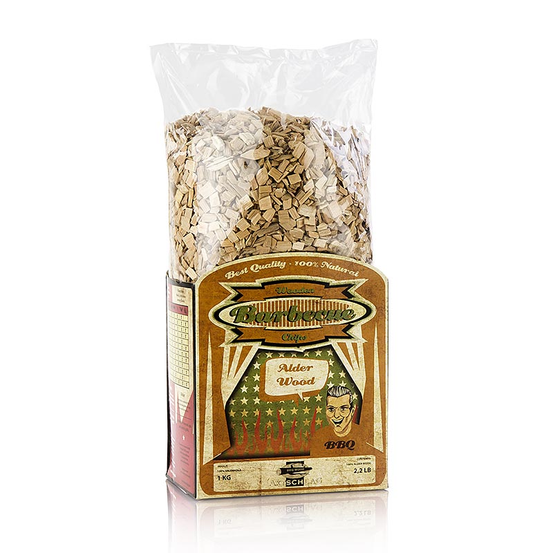 Axtschlag - Grill BBQ - Trucioli per affumicatura in legno di ontano (Alder), 1 kg