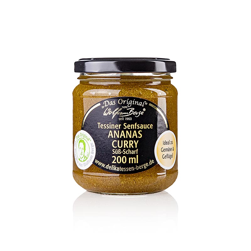 Senape originale ticinese all'ananas, curry e senape, Wolfram Berge, 200 ml