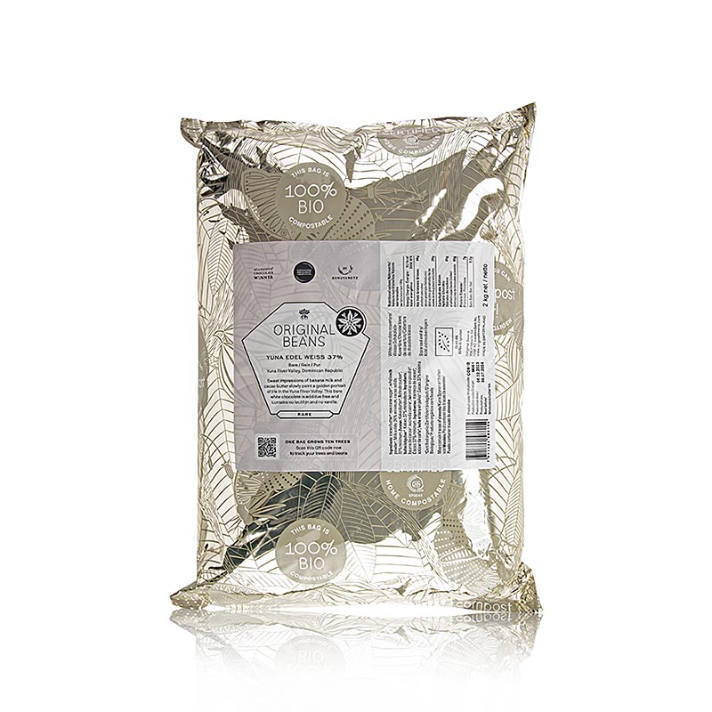 Edel Bianco Repubblica Dominicana, 37%, copertura bianca, callets, Original Beans, BIO, 2 kg