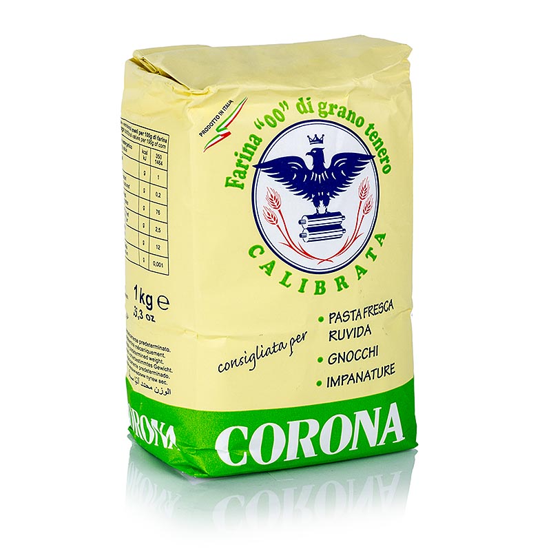 Molino - Farina per pasta, Tipo "00", Farina Calibrata, per pasta ruvida e gnocchi, Corona, 1 kg