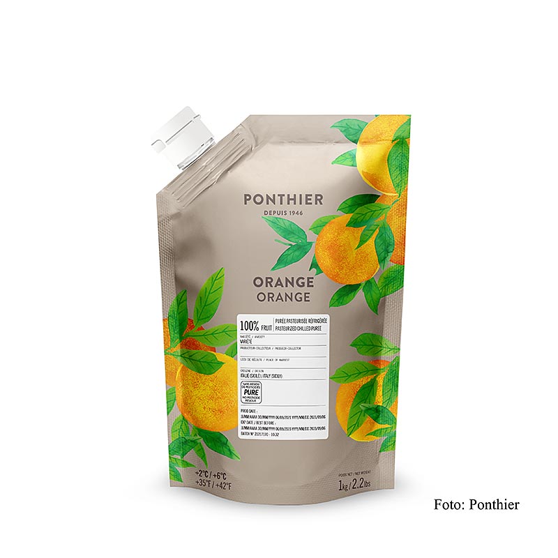 Purée d'orange Ponthier, 100 % fruit, sans sucre ajouté, 1 kg