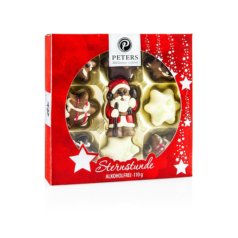 Weihnachts Pralinen - "Sternstunde", rot, alkoholfrei, 9 Stück, Peters, 110 g