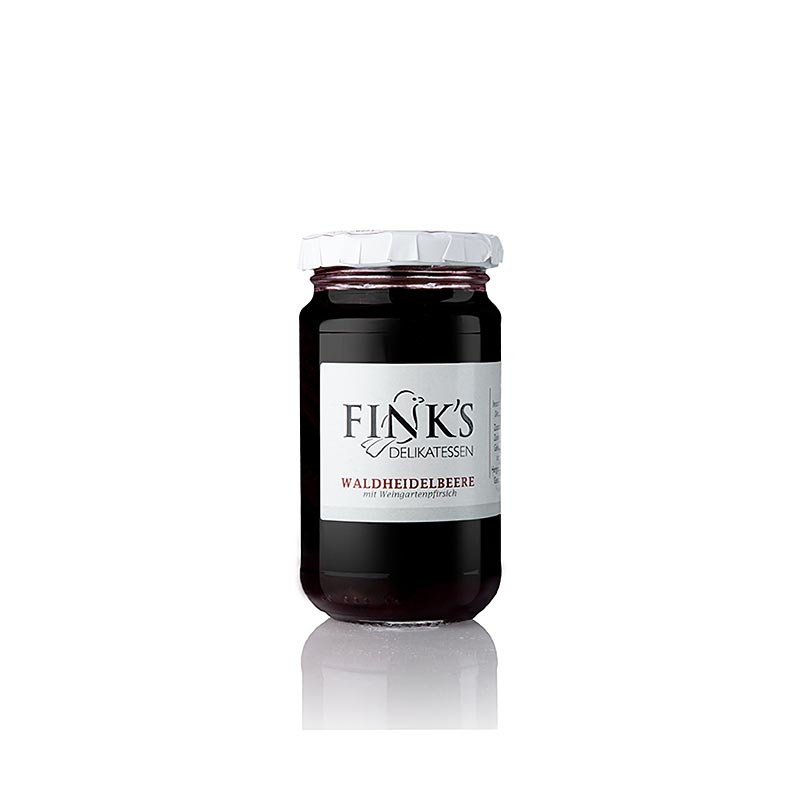 Fink's Delikatessen - Waldheidelbeere Fruchtaufstrich mit Pfirsich, 220 g