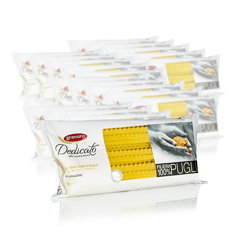 Granoro Dedicato - Mafaldine, gewellte Bandnudel/Strumpfband (10mm), No.5, 10 kg, 20 x 500g
