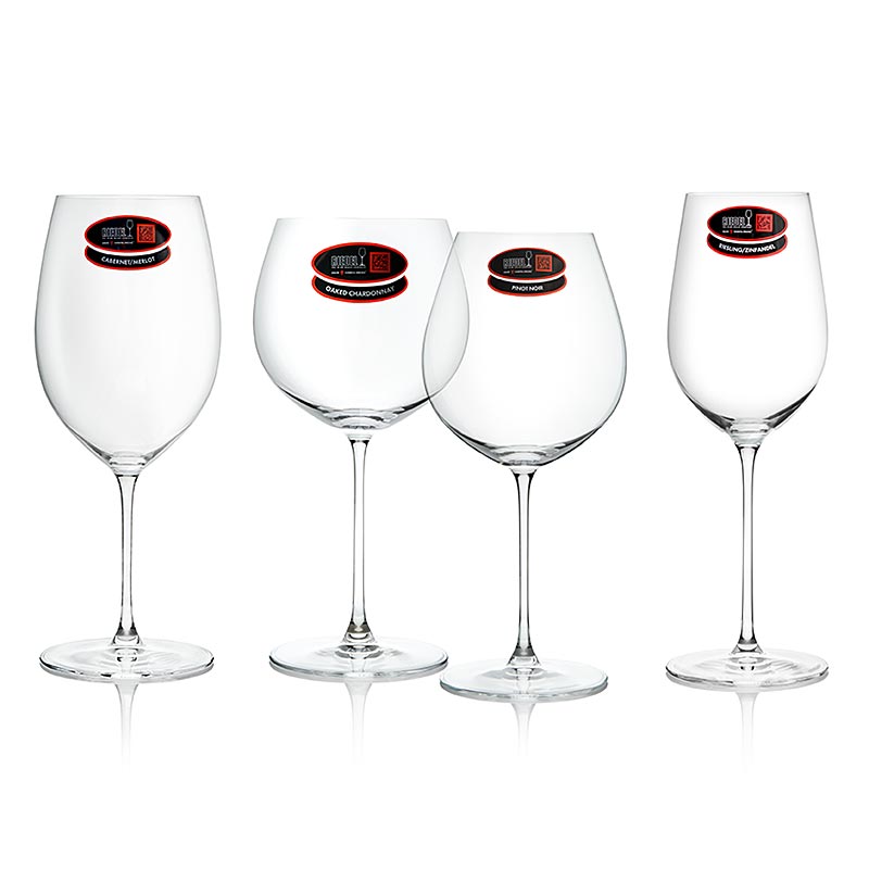 Riedel Veritas Vaso Set da degustazione 2x bianco e rosso (5449/47), in confezione regalo, 4 pezzi