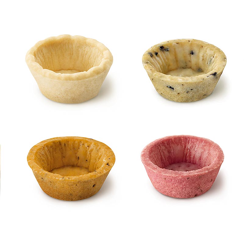 HUG - Mini-tartelettes apéritives, rondes, ø 4,2 cm, assortiment de 4 variétés, 970 g, 160 pièces