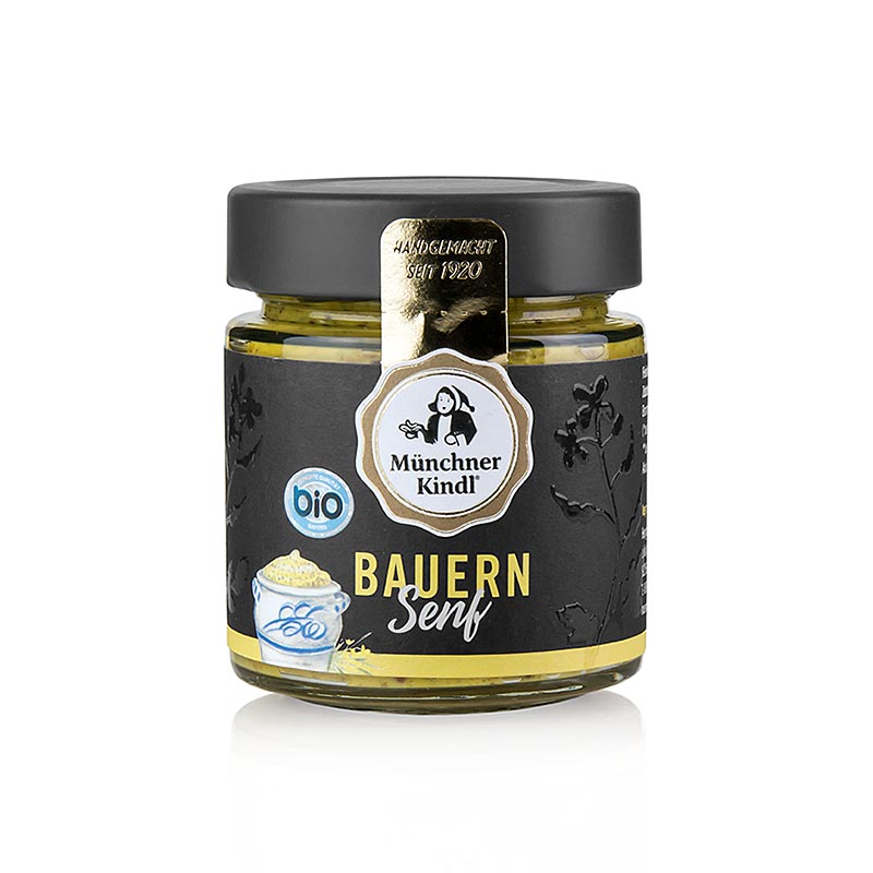 Senape contadina Kindl di Monaco, Senape mediamente piccante Senape semi di senape, BIO, 125 ml