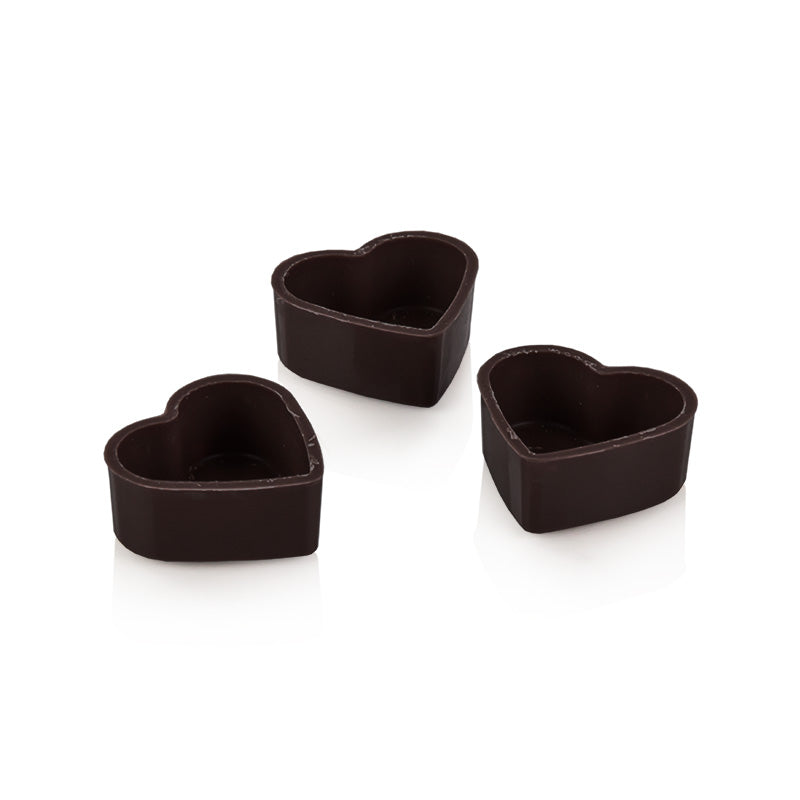 Ciotoline per cioccolatini a forma di cuore, fondente, 29x33x13 mm, Läderach (1000 0296), 2,352 kg, 784 pezzi