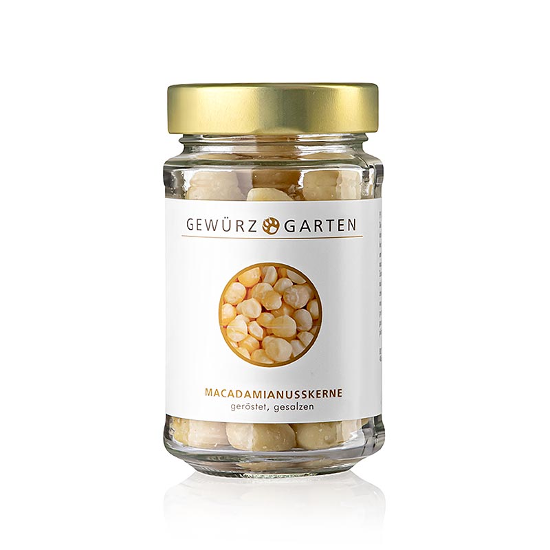 Noix de macadamia Gewürzgarten , entières, grillées, salées, 110 g
