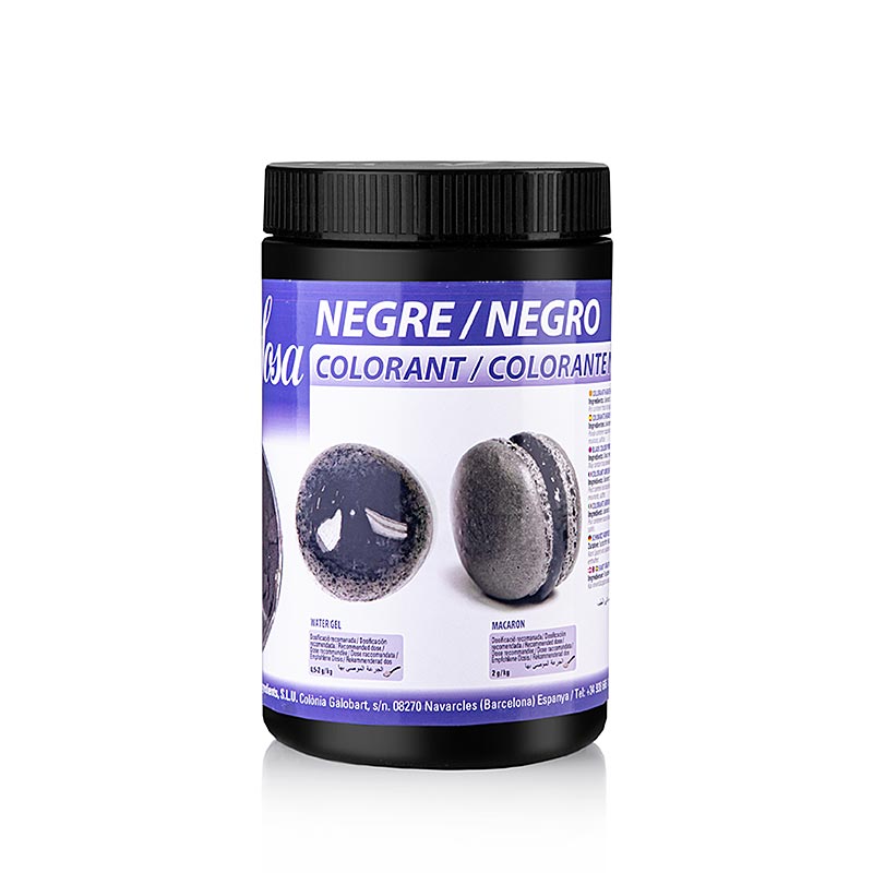Colorante alimentare Sosa naturale, in polvere, nero (carbone), solubile in acqua (39266), 200 g