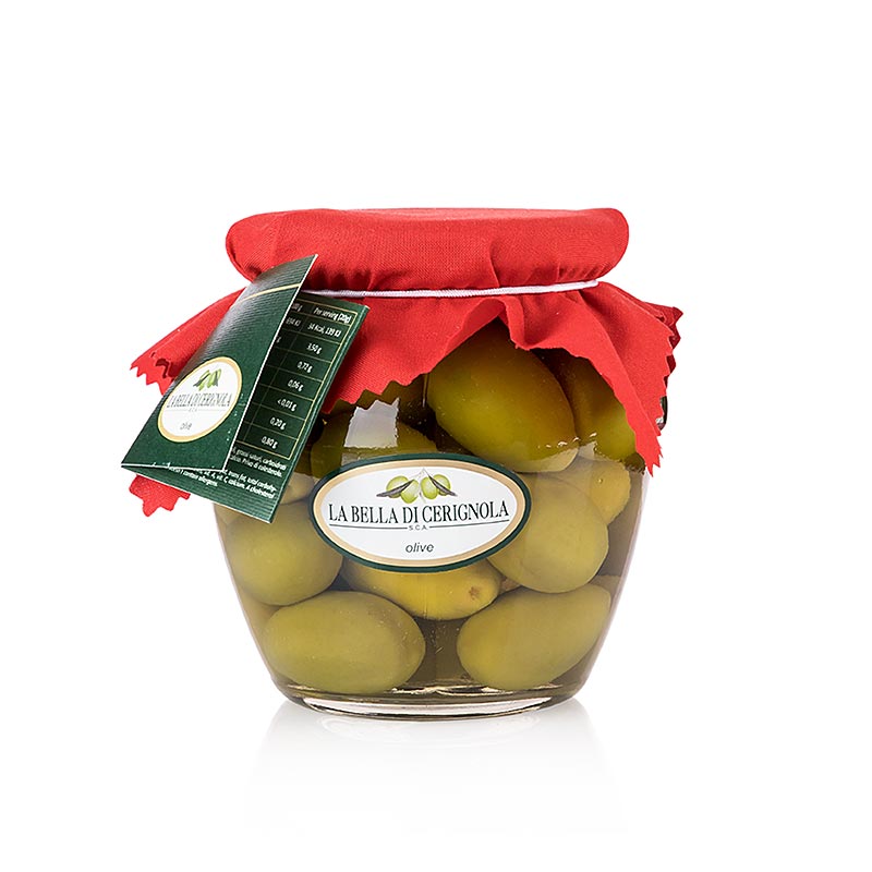Olive verdi giganti, con nocciolo, "Bella di Cerignola", in salamoia, 580 g