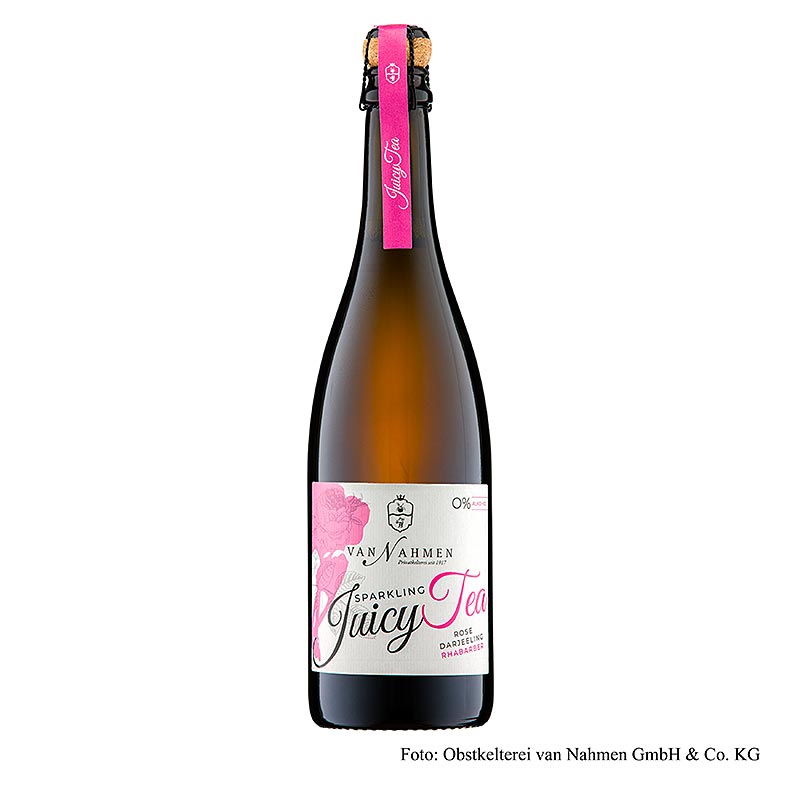 van Nahmen - Sparkling Juicy Tea - Rose - Thé Darjeeling Thé Rhubarbe, BIO, 750 ml
