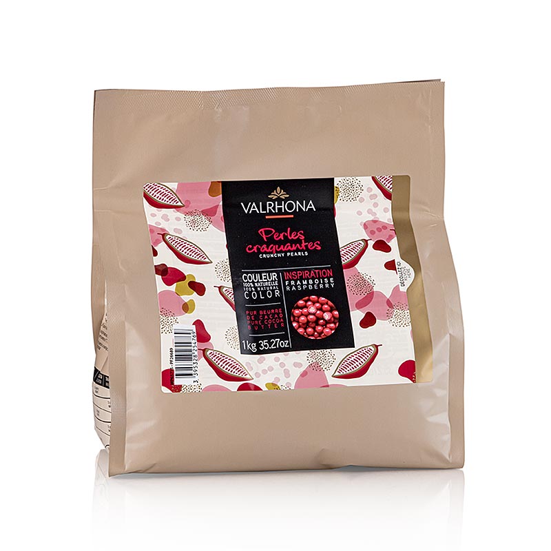 Valrhona Perles croustillantes, fourrées aux céréales avec Inspiration Framboise, rouge, 1 kg