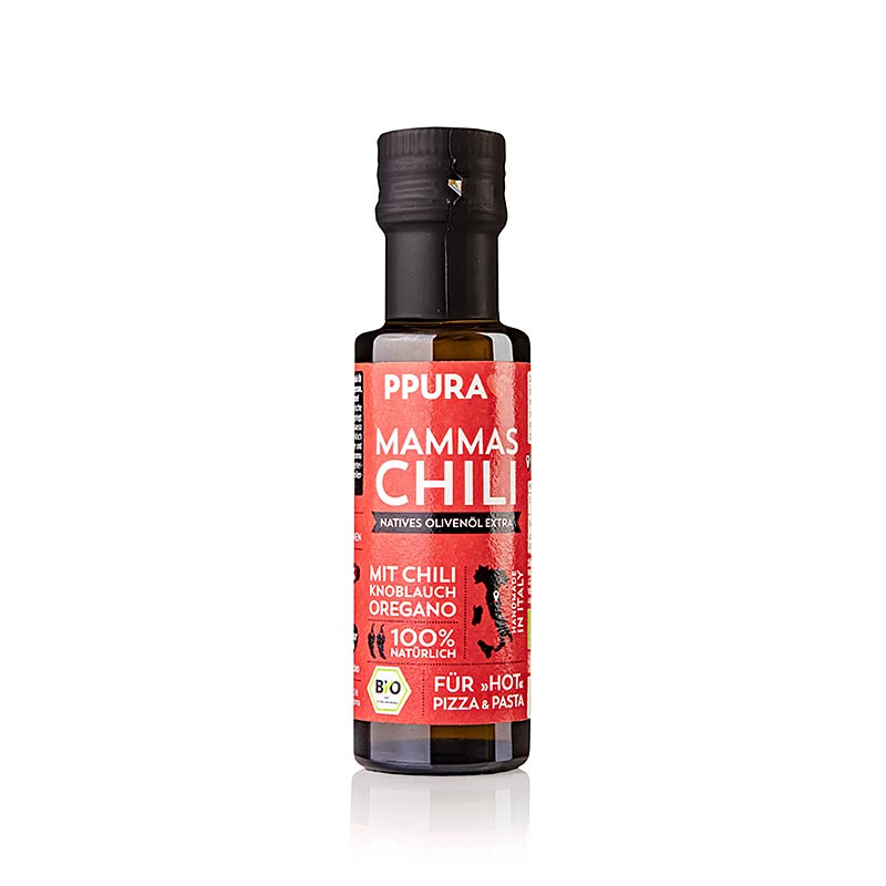 Huilerie Beaujolaise - Olio d'oliva , Ppura Mammas con peperoncino, aglio e origano, BIO, 100 ml