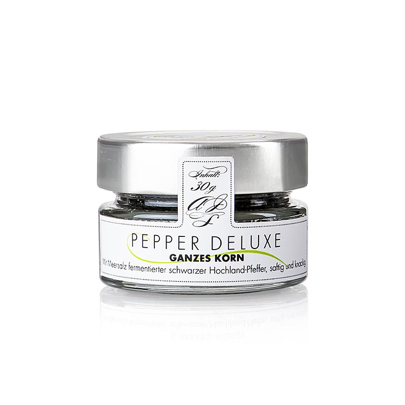 Poivre noir, fermenté au sel marin, en grains, PEPPER DELUXE, 30 g