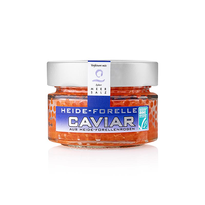 Heide Forellen Kaviar, mit Sylter Meersalz, orange-rot, ASC, 100 g
