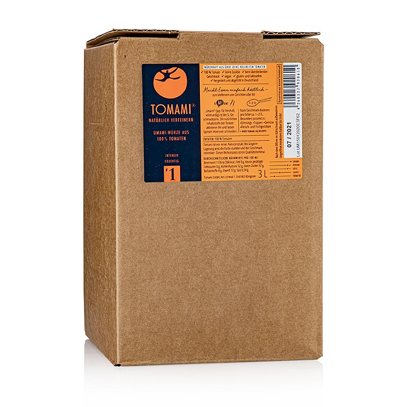 Tomami Umami ®, concentrato di pomodoro n. 1, intensamente fruttato, 3 litri