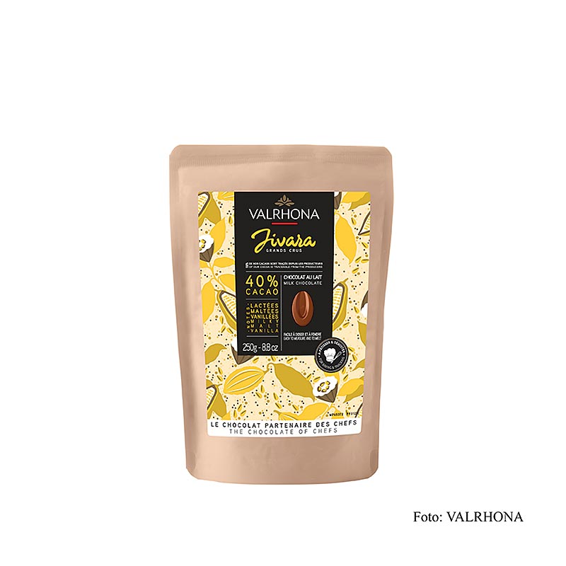 Valrhona Jivara, cioccolato al latte 40%, callets, 250 g