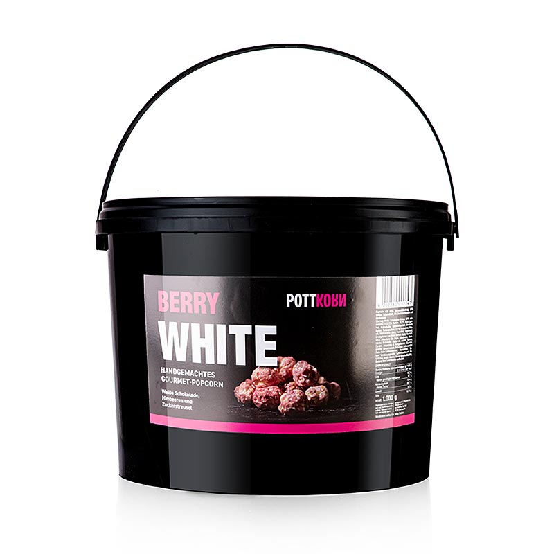 Pottkorn - Berry White, popcorn al cioccolato bianco e lamponi, 1 kg